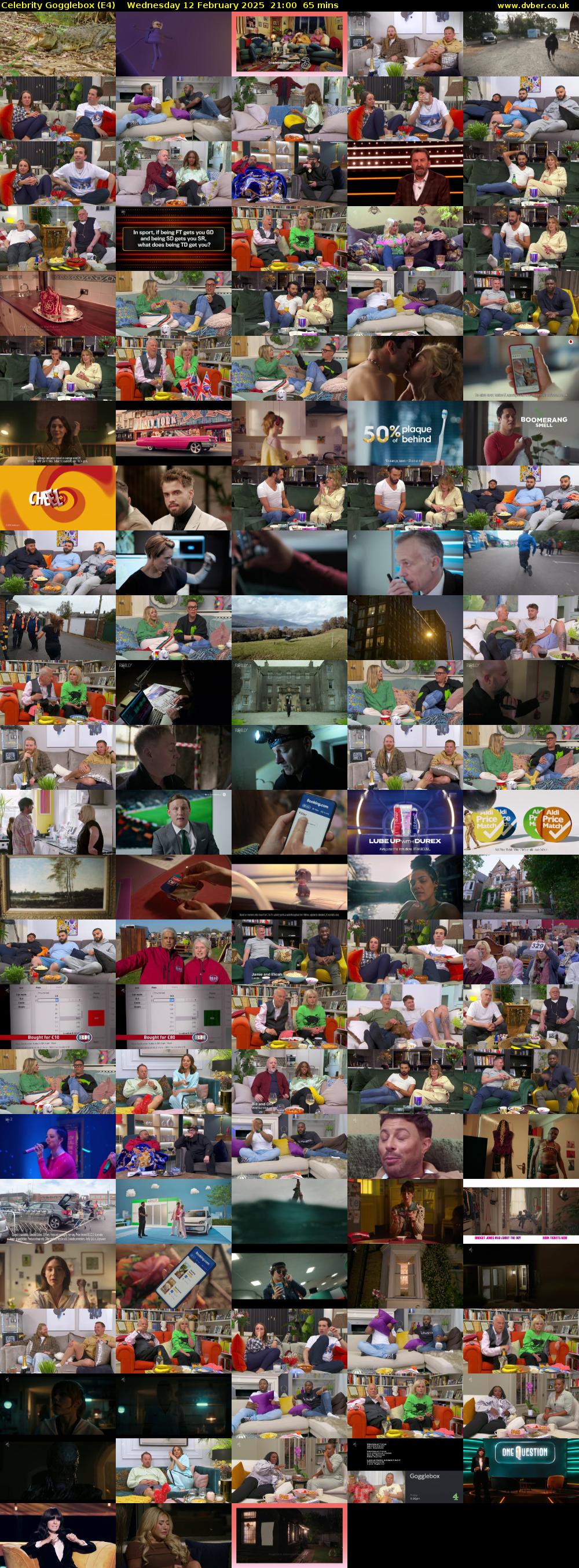 Celebrity Gogglebox (E4) Wednesday 12 February 2025 21:00 - 22:05