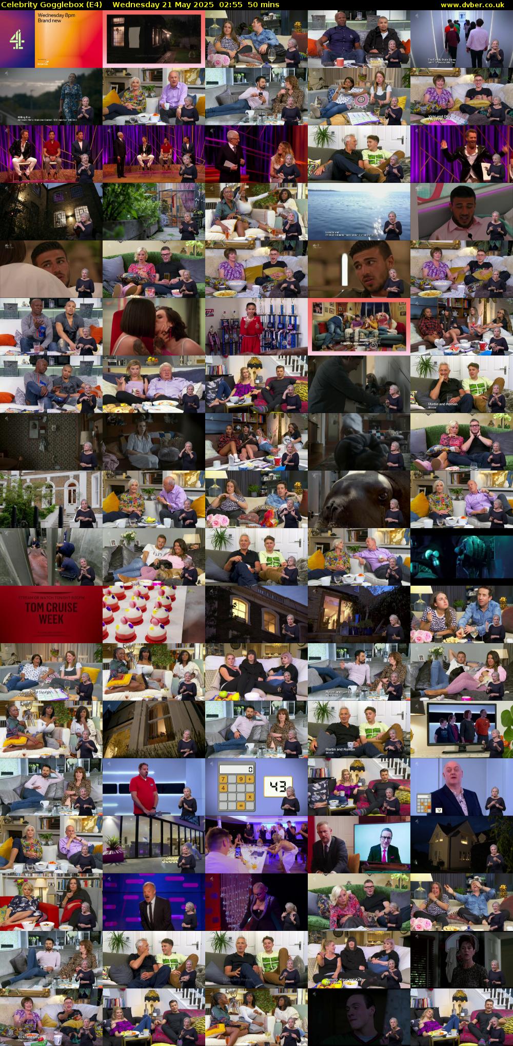 Celebrity Gogglebox (E4) Wednesday 21 May 2025 02:55 - 03:45
