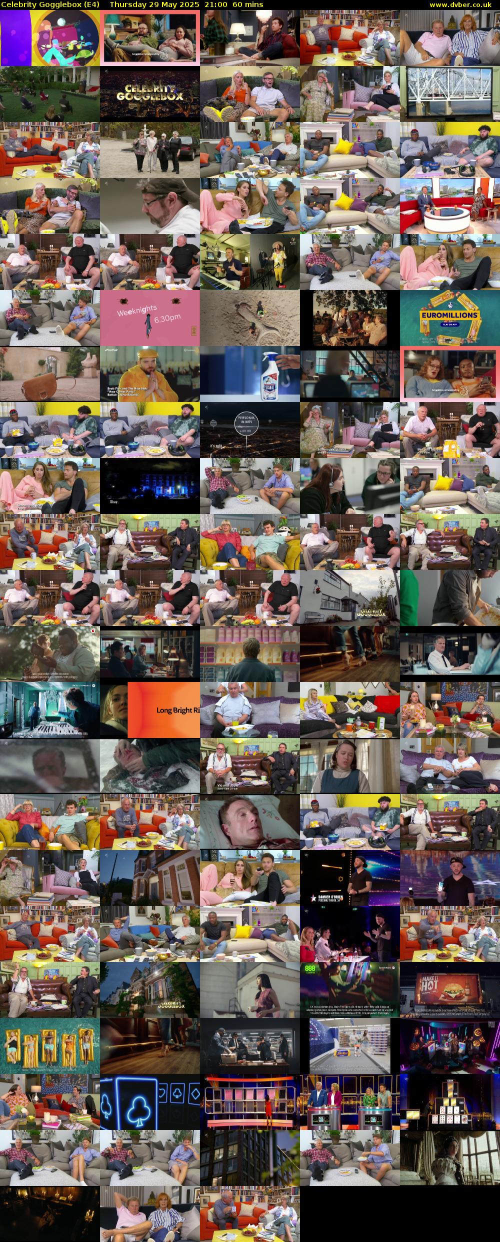 Celebrity Gogglebox (E4) Thursday 29 May 2025 21:00 - 22:00