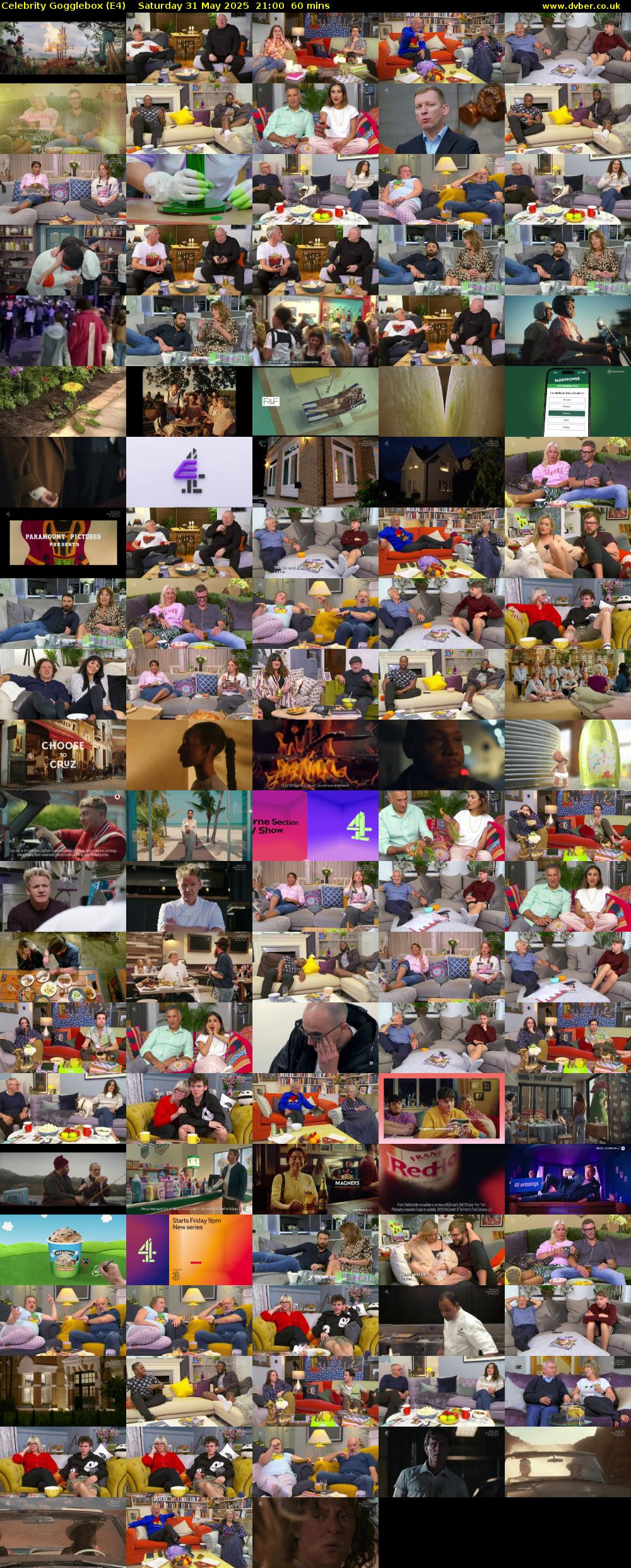Celebrity Gogglebox (E4) Saturday 31 May 2025 21:00 - 22:00