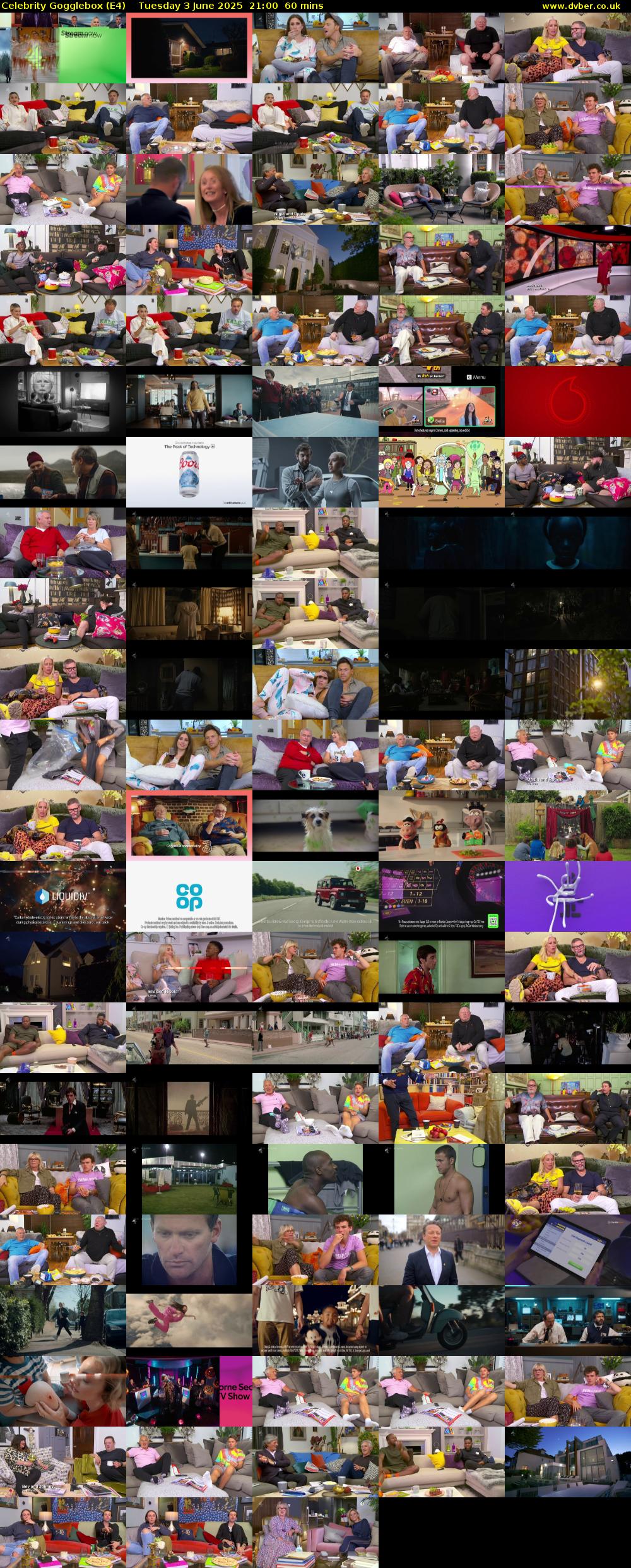 Celebrity Gogglebox (E4) Tuesday 3 June 2025 21:00 - 22:00