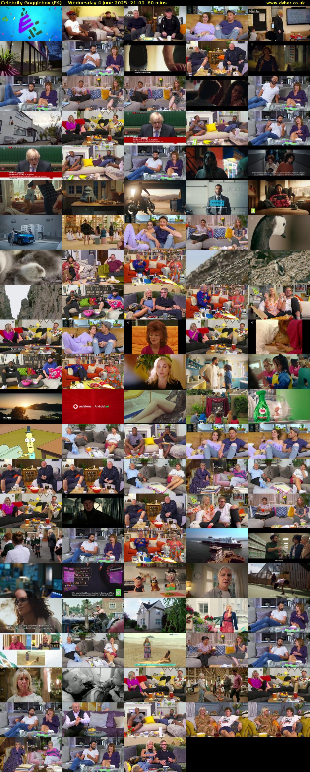 Celebrity Gogglebox (E4) Wednesday 4 June 2025 21:00 - 22:00