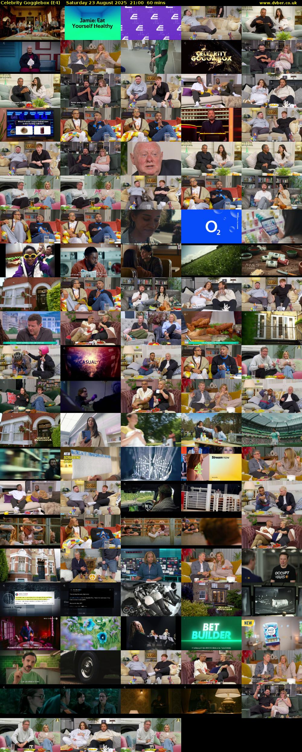 Celebrity Gogglebox (E4) Saturday 23 August 2025 21:00 - 22:00