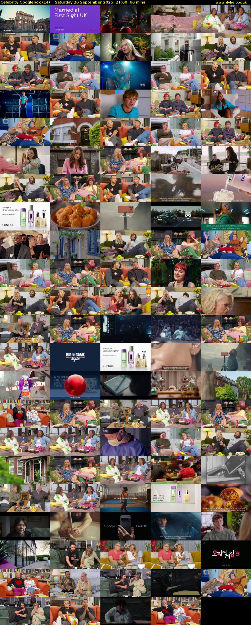 Celebrity Gogglebox (E4) Saturday 20 September 2025 21:00 - 22:00