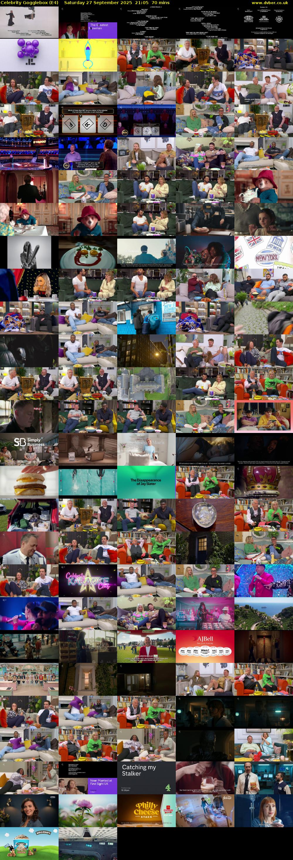 Celebrity Gogglebox (E4) Saturday 27 September 2025 21:05 - 22:15