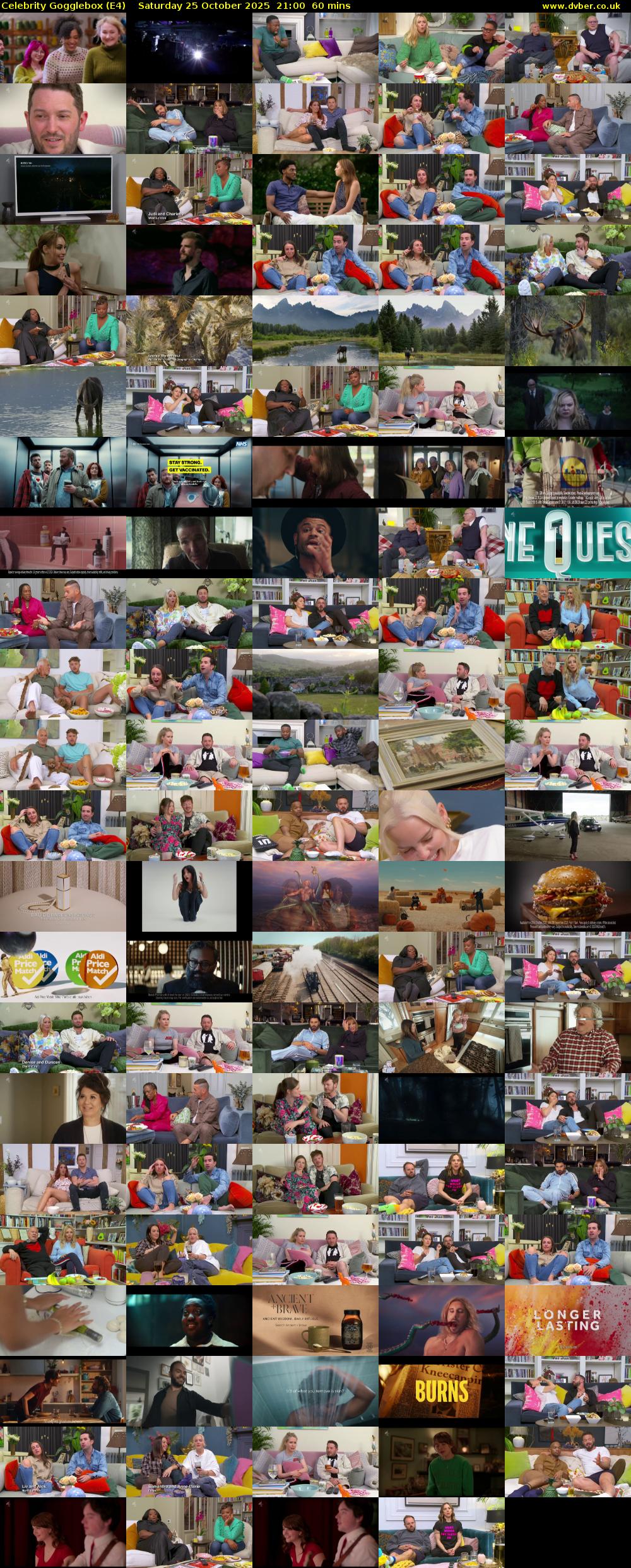 Celebrity Gogglebox (E4) Saturday 25 October 2025 21:00 - 22:00