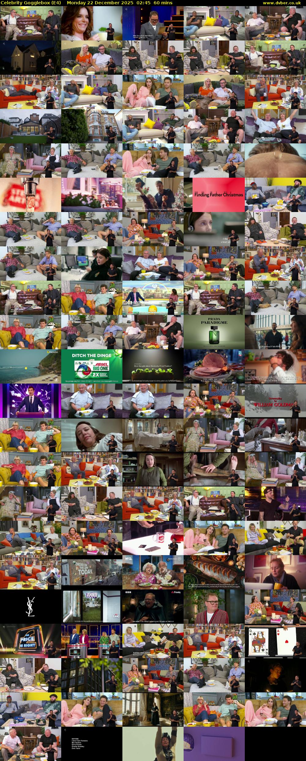 Celebrity Gogglebox (E4) Monday 22 December 2025 02:45 - 03:45