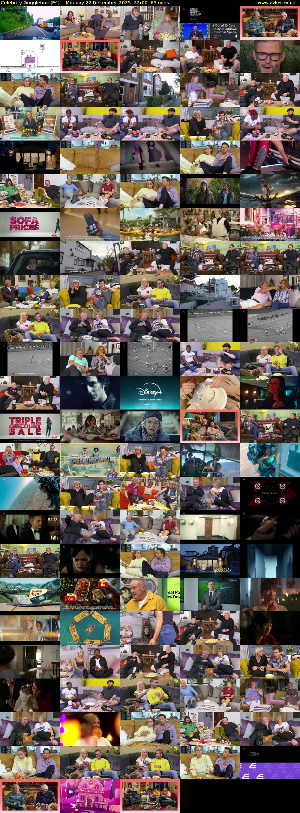 Celebrity Gogglebox (E4) Monday 22 December 2025 22:00 - 23:05