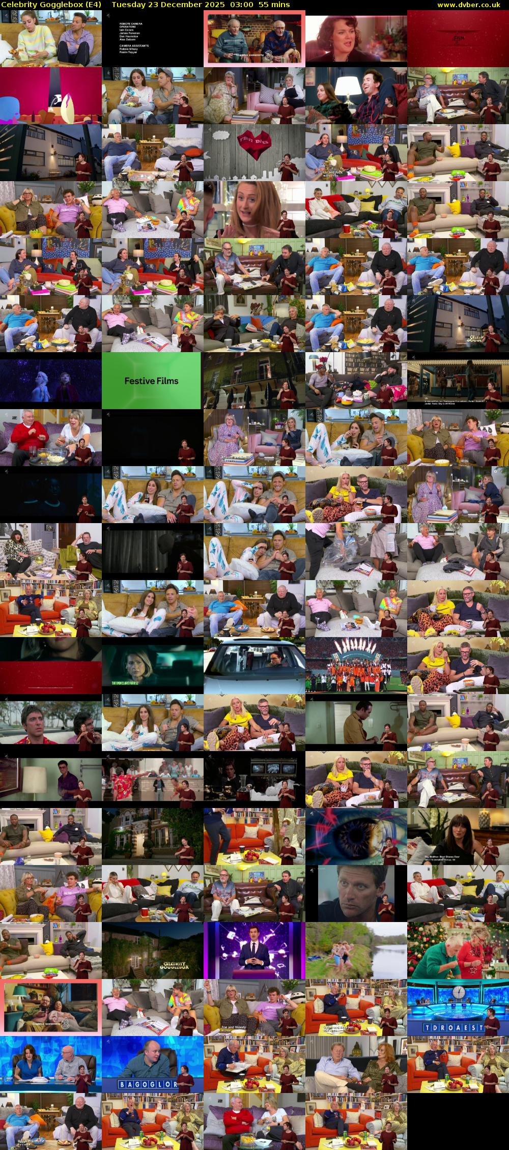 Celebrity Gogglebox (E4) Tuesday 23 December 2025 03:00 - 03:55