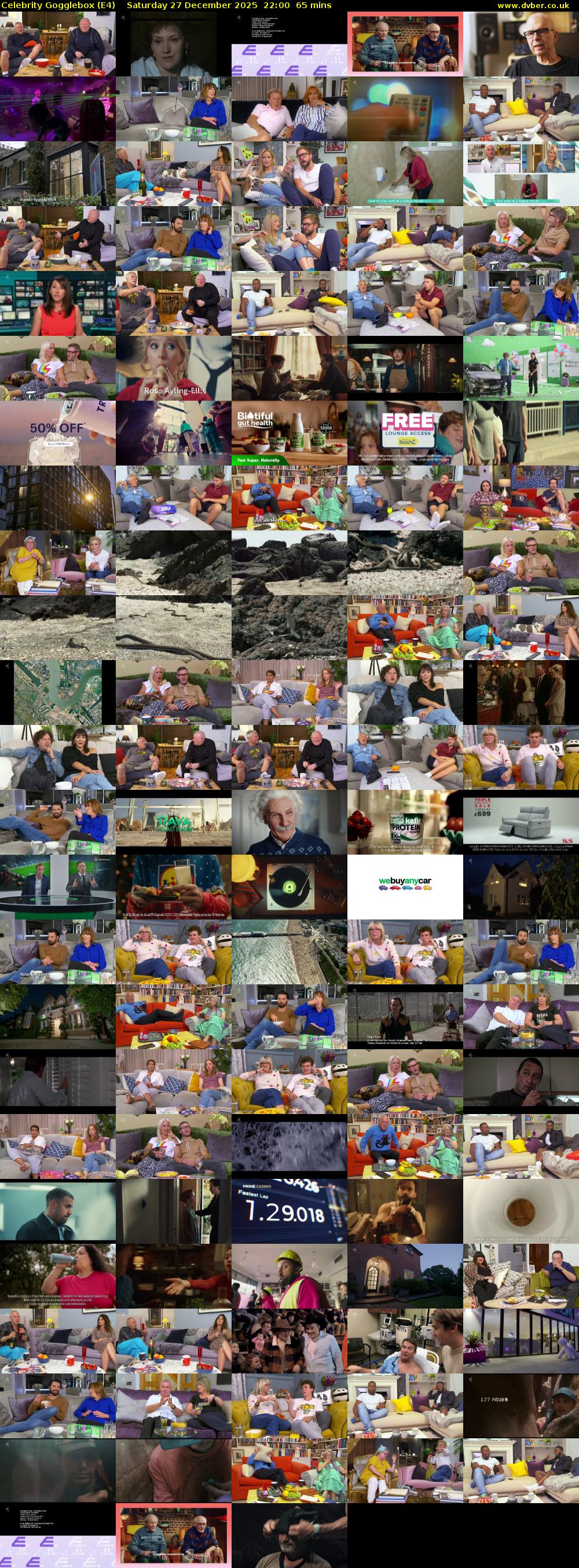 Celebrity Gogglebox (E4) Saturday 27 December 2025 22:00 - 23:05