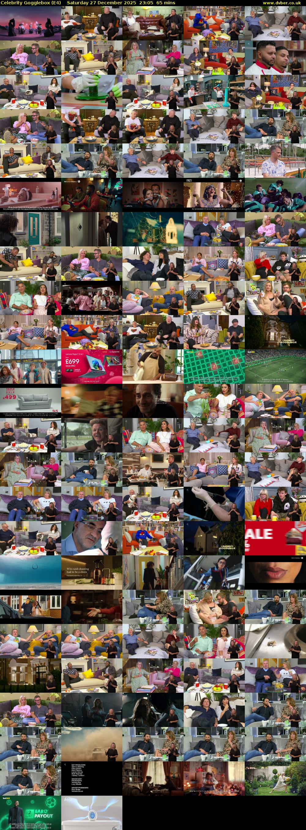 Celebrity Gogglebox (E4) Saturday 27 December 2025 23:05 - 00:10