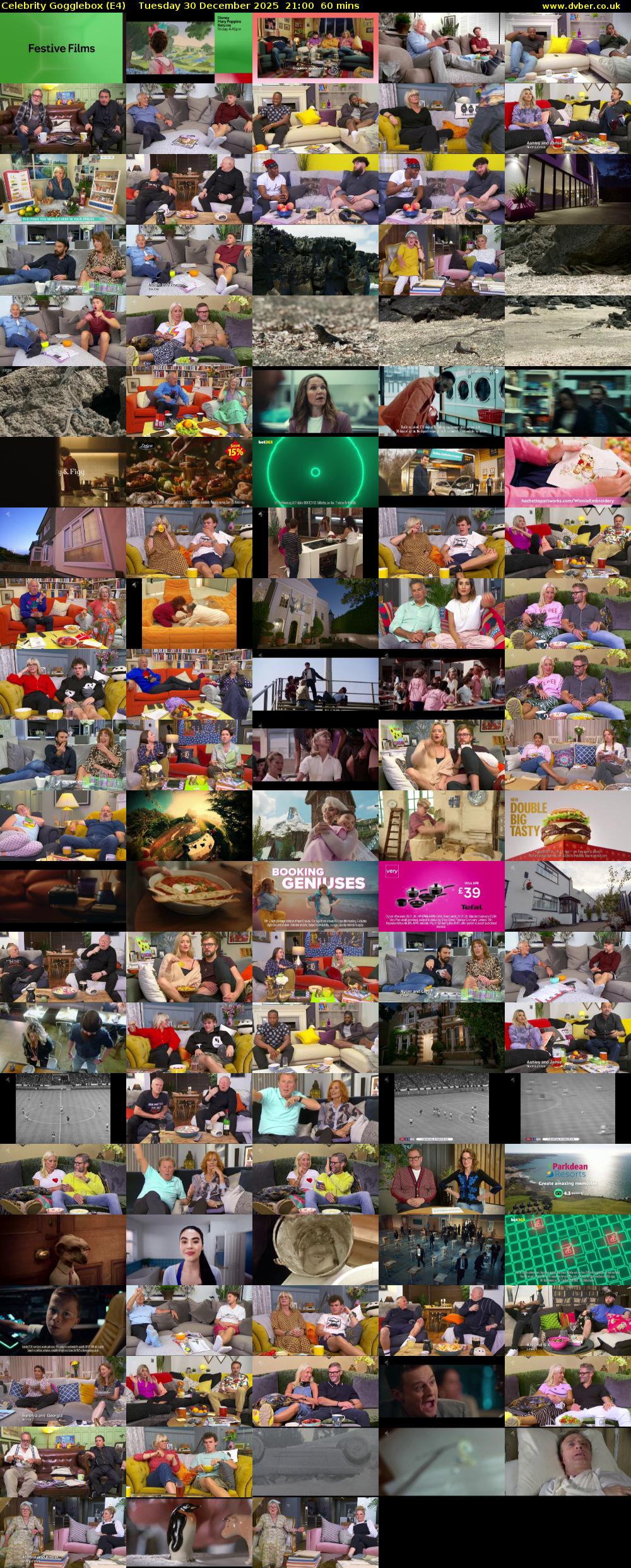 Celebrity Gogglebox (E4) Tuesday 30 December 2025 21:00 - 22:00