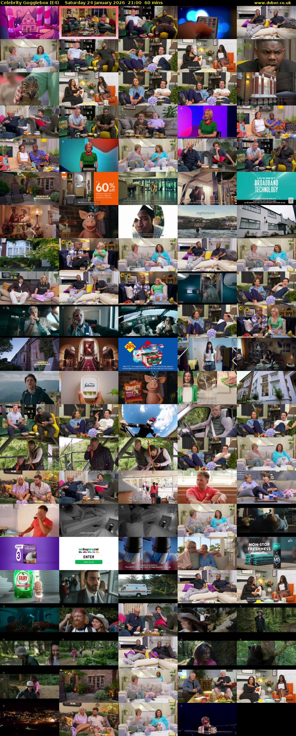 Celebrity Gogglebox (E4) Saturday 24 January 2026 21:00 - 22:00