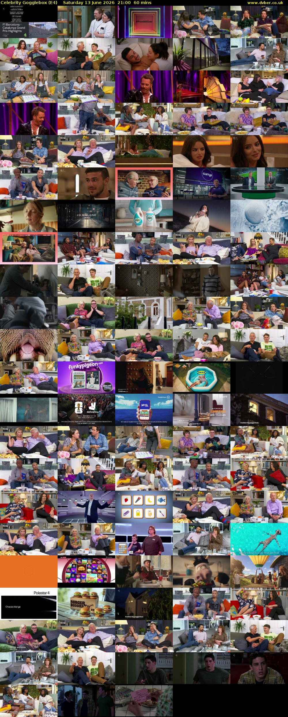 Celebrity Gogglebox (E4) Saturday 13 June 2026 21:00 - 22:00