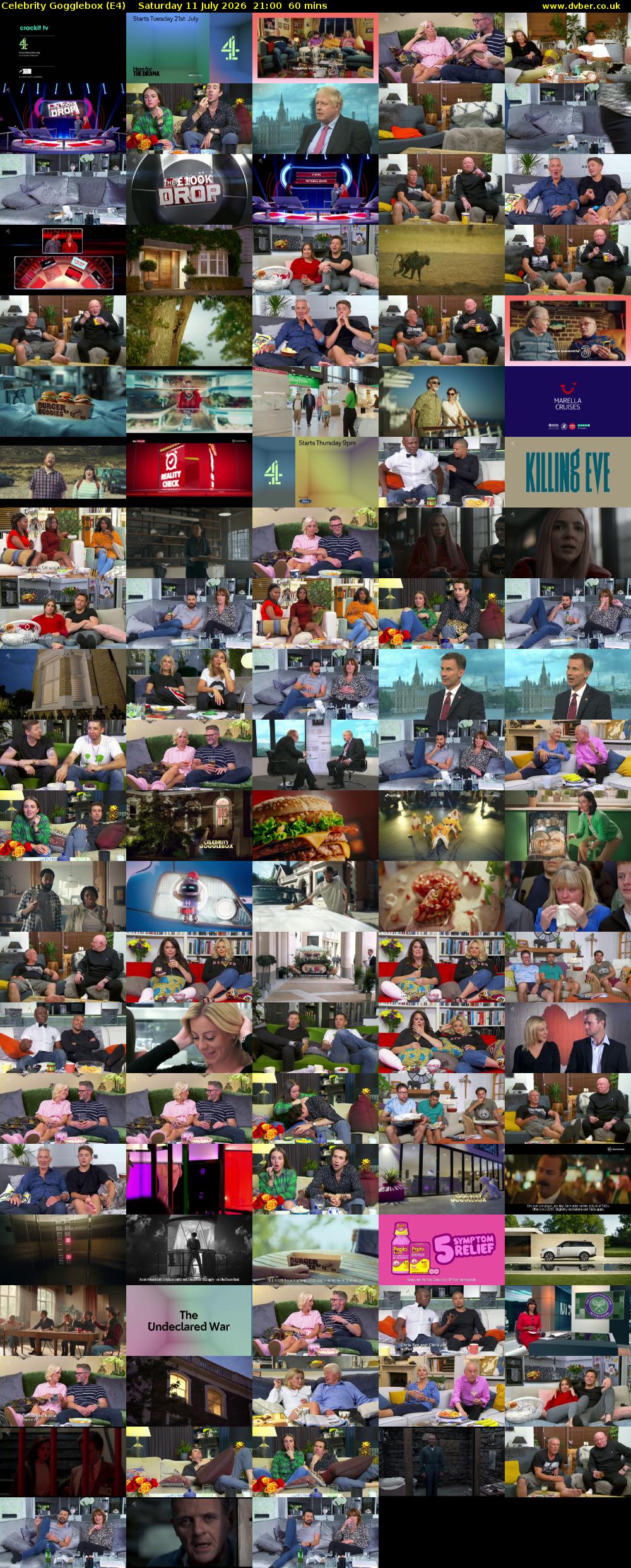 Celebrity Gogglebox (E4) Saturday 11 July 2026 21:00 - 22:00