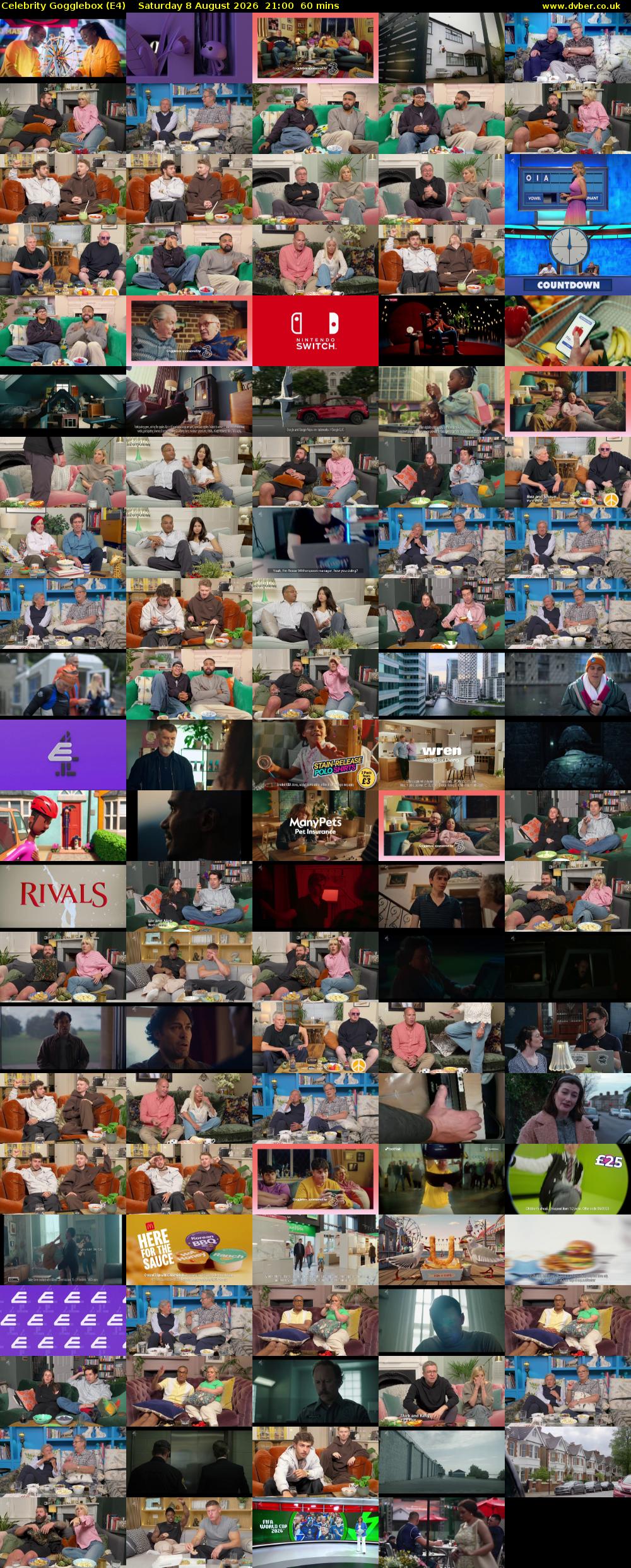 Celebrity Gogglebox (E4) Saturday 8 August 2026 21:00 - 22:00