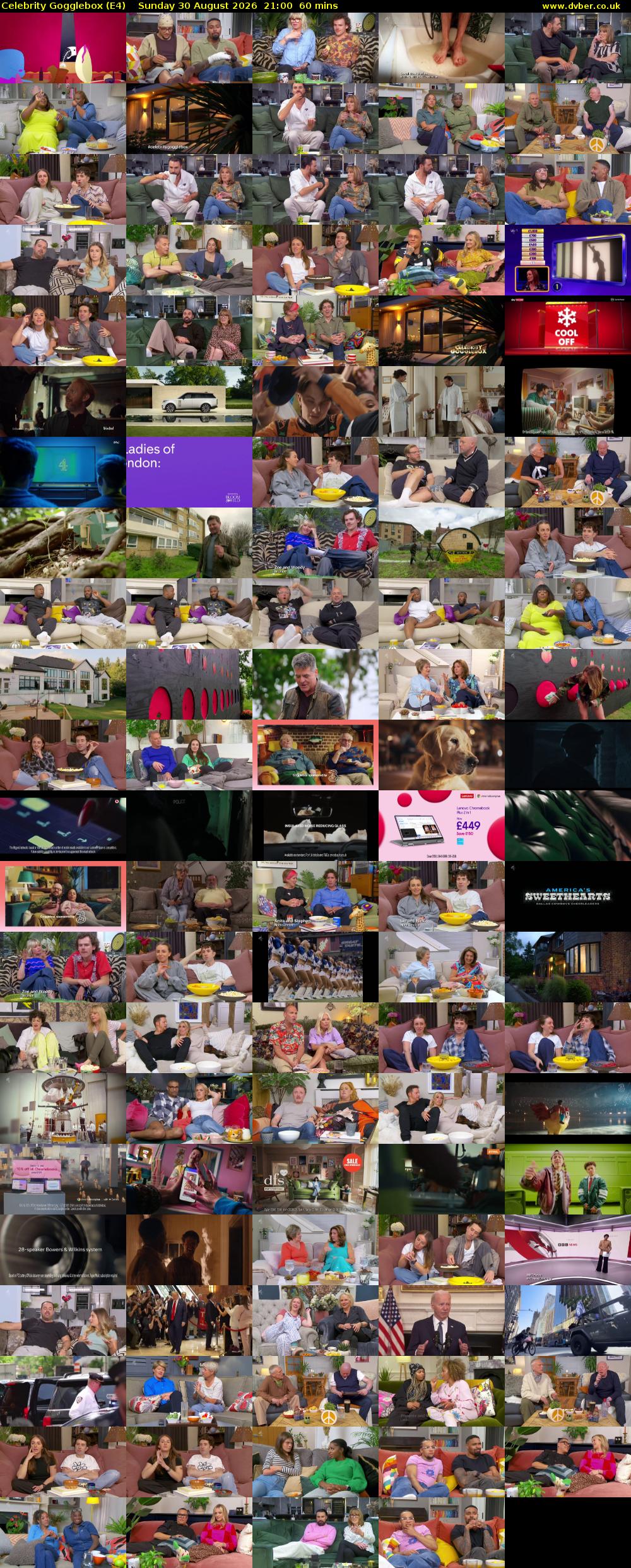 Celebrity Gogglebox (E4) Sunday 30 August 2026 21:00 - 22:00