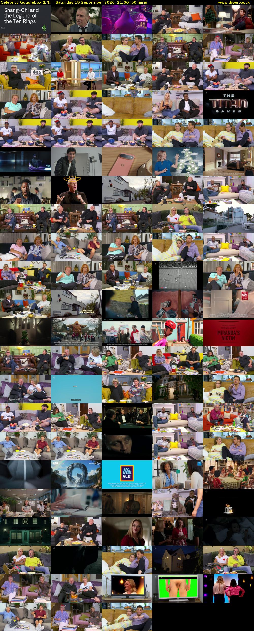 Celebrity Gogglebox (E4) Saturday 19 September 2026 21:00 - 22:00