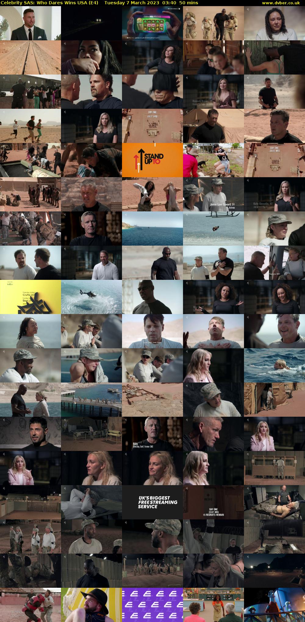 Celebrity SAS: Who Dares Wins USA (E4) Tuesday 7 March 2023 03:40 - 04:30