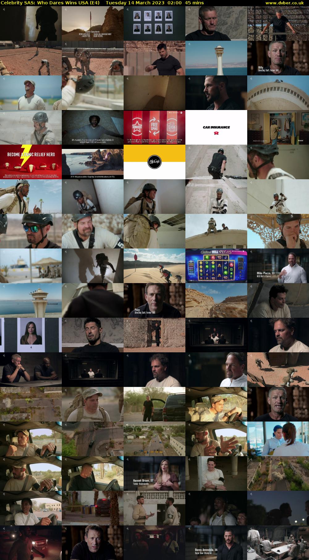 Celebrity SAS: Who Dares Wins USA (E4) Tuesday 14 March 2023 02:00 - 02:45