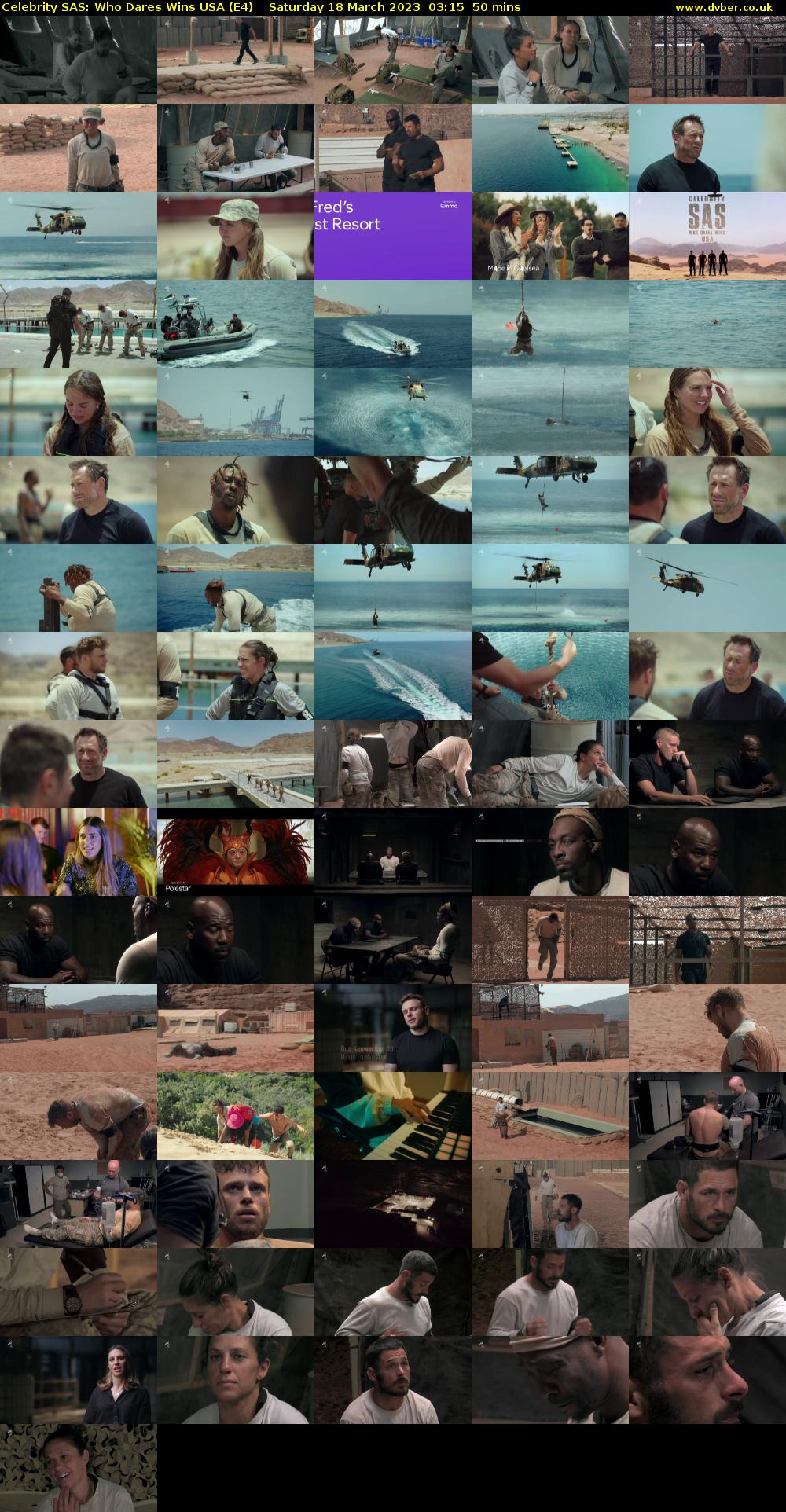 Celebrity SAS: Who Dares Wins USA (E4) Saturday 18 March 2023 03:15 - 04:05