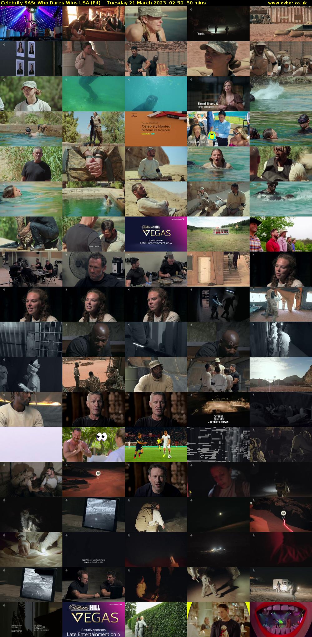 Celebrity SAS: Who Dares Wins USA (E4) Tuesday 21 March 2023 02:50 - 03:40