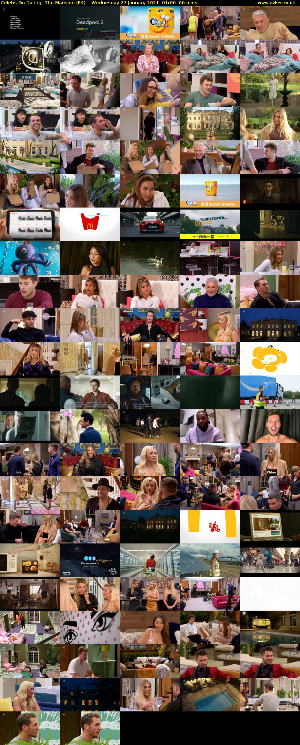 Celebs Go Dating: The Mansion (E4) Wednesday 27 January 2021 01:00 - 02:00