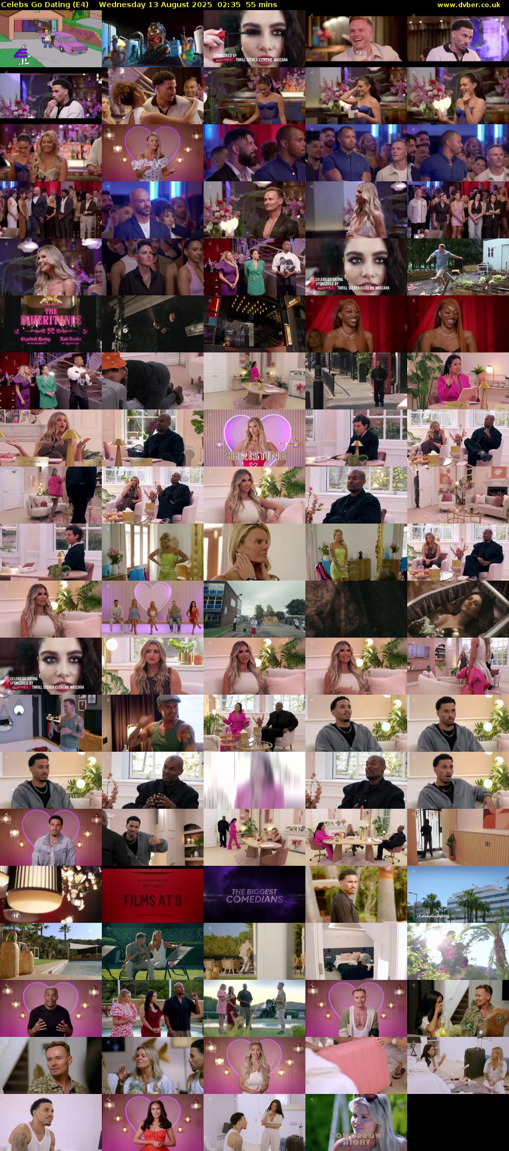 Celebs Go Dating (E4) Wednesday 13 August 2025 02:35 - 03:30