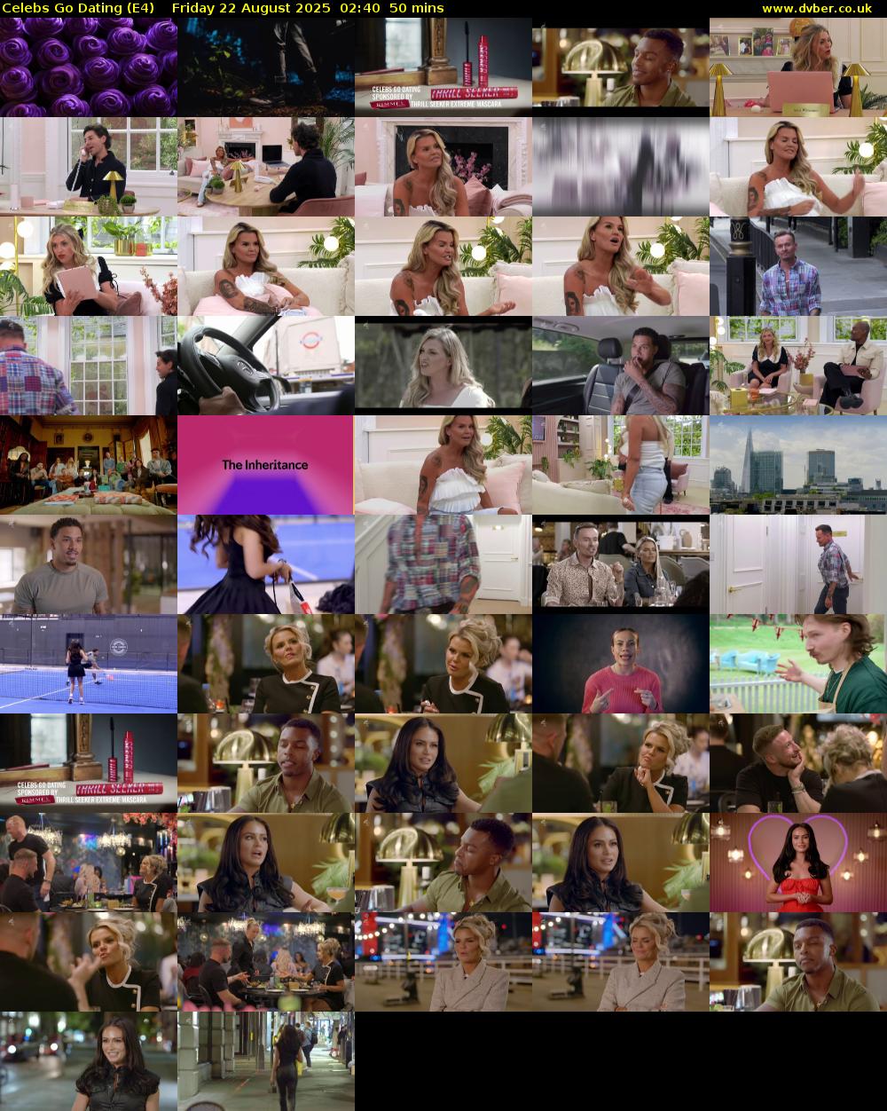 Celebs Go Dating (E4) Friday 22 August 2025 02:40 - 03:30