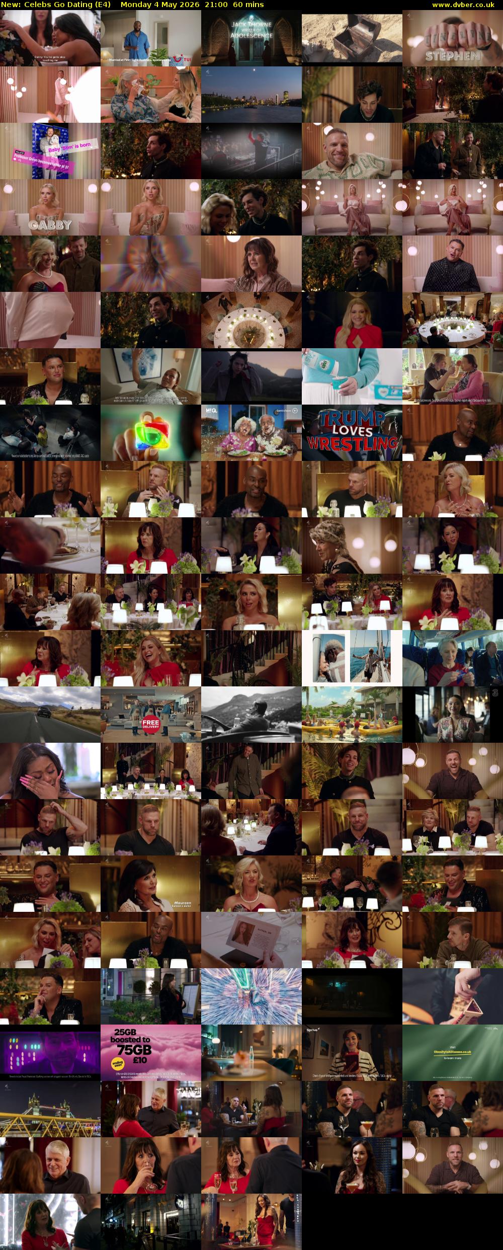 Celebs Go Dating (E4) Monday 4 May 2026 21:00 - 22:00