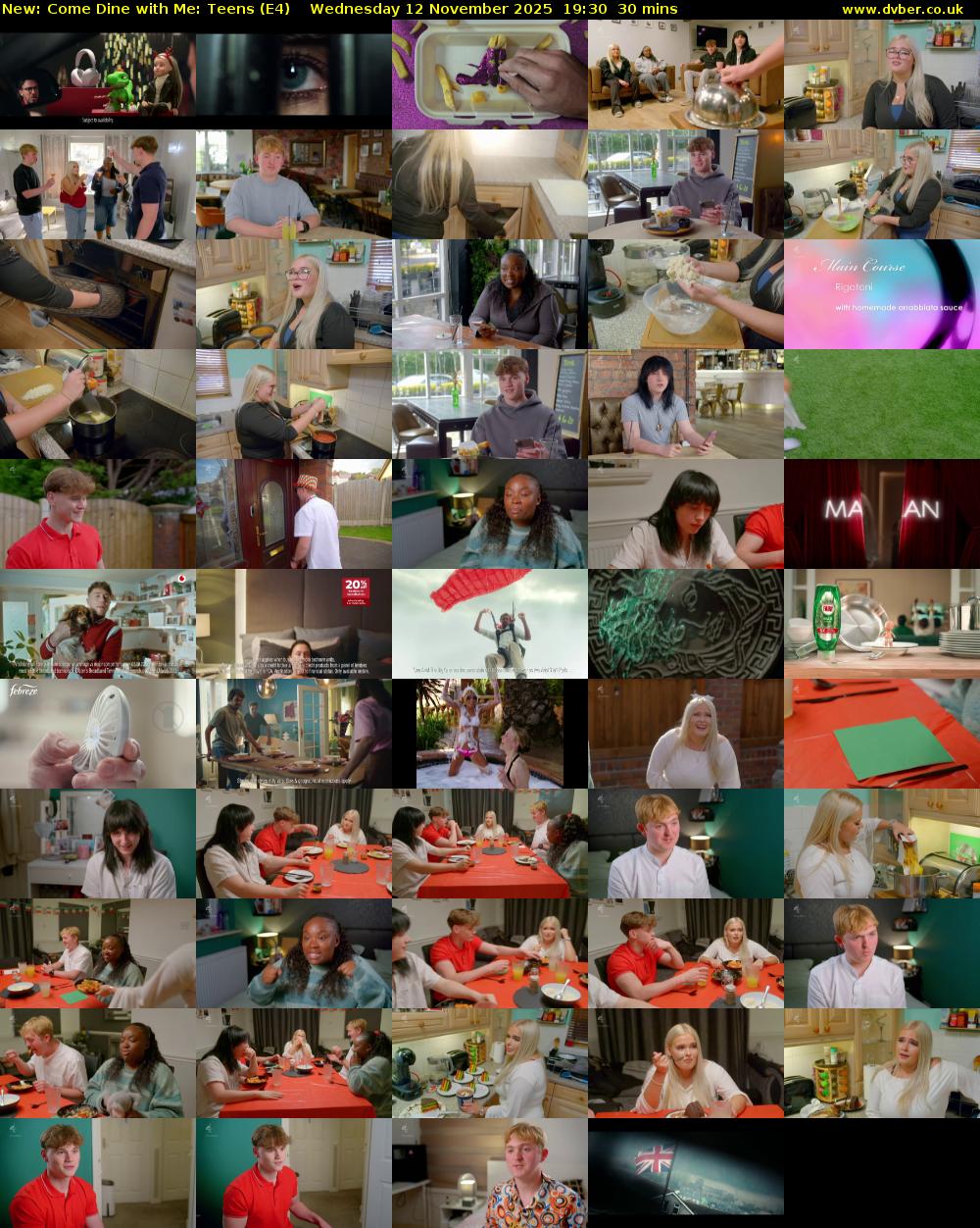 Come Dine with Me: Teens (E4) Wednesday 12 November 2025 19:30 - 20:00
