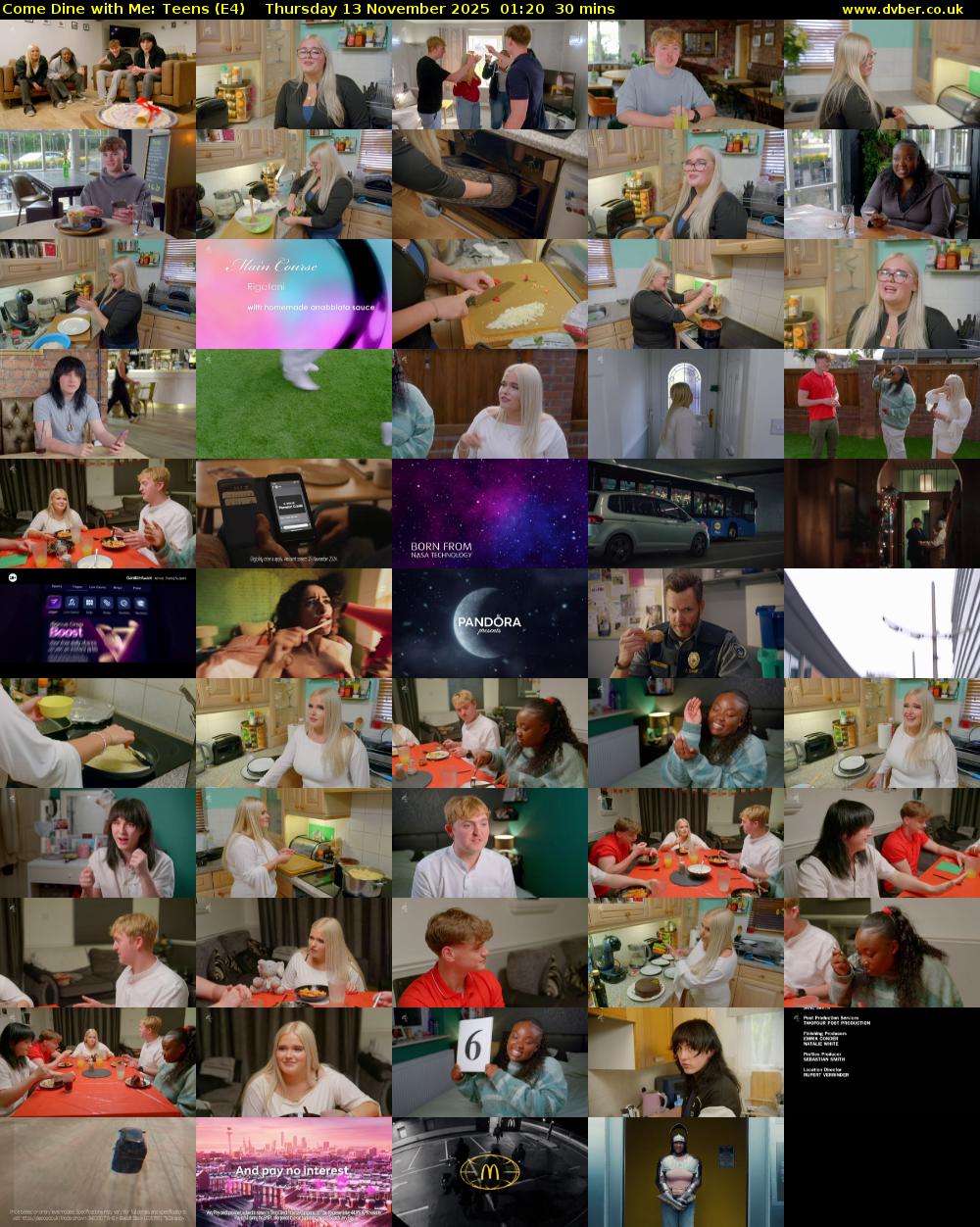 Come Dine with Me: Teens (E4) Thursday 13 November 2025 01:20 - 01:50