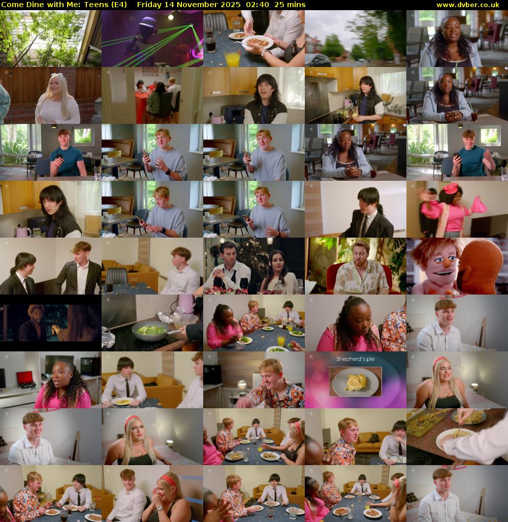 Come Dine with Me: Teens (E4) Friday 14 November 2025 02:40 - 03:05