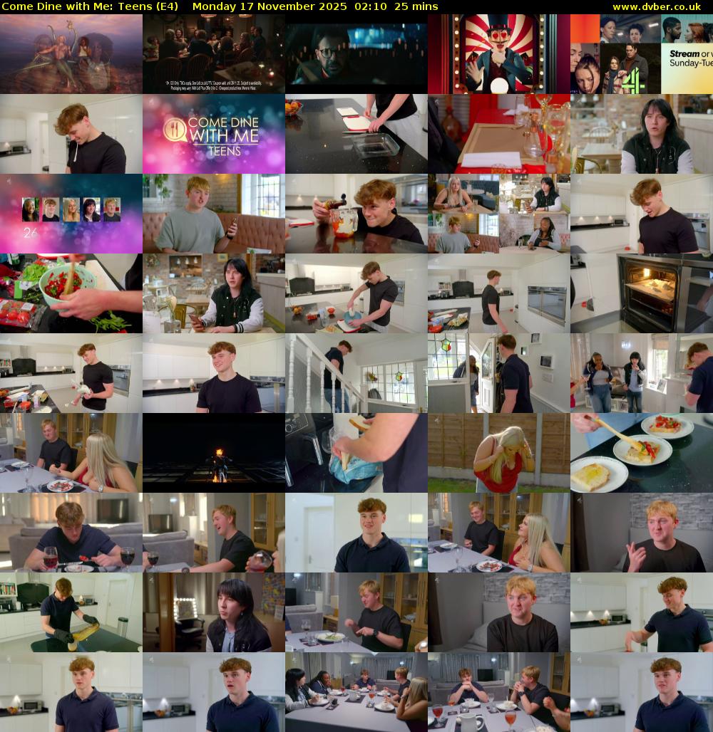 Come Dine with Me: Teens (E4) Monday 17 November 2025 02:10 - 02:35