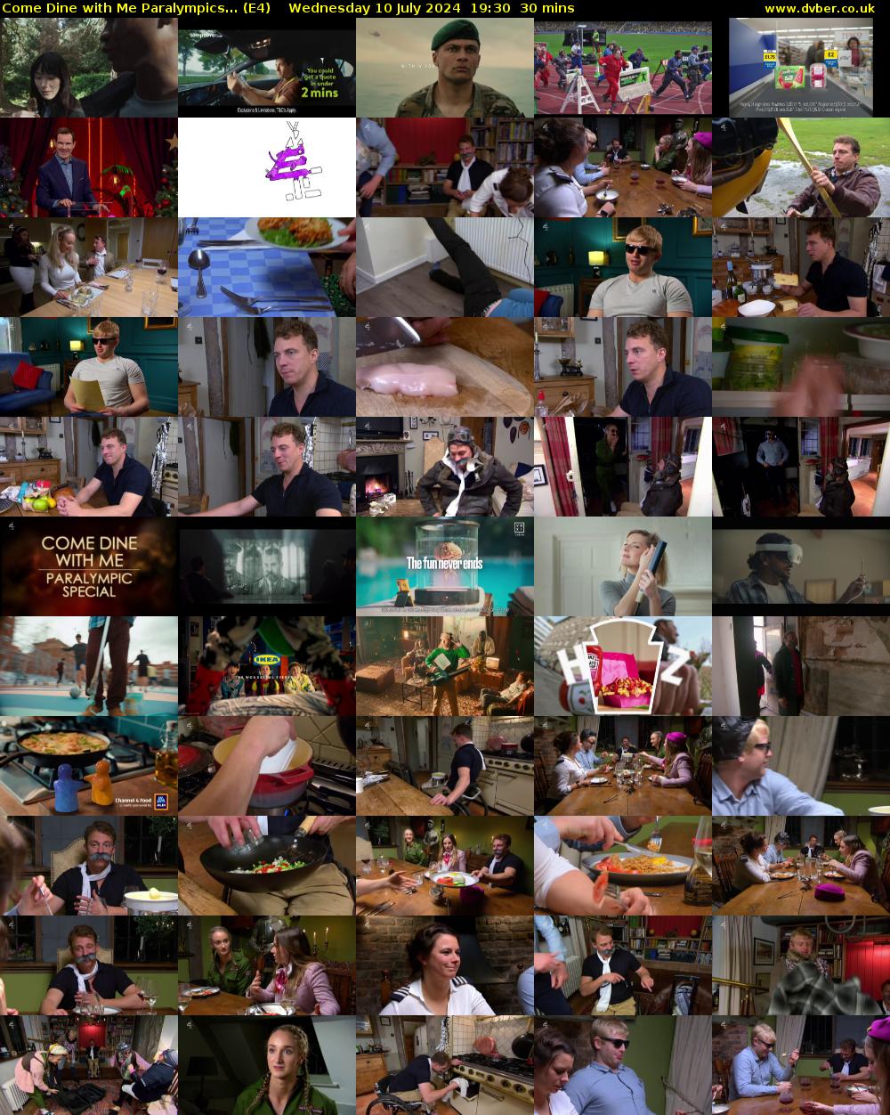 Come Dine with Me Paralympics... (E4) Wednesday 10 July 2024 19:30 - 20:00