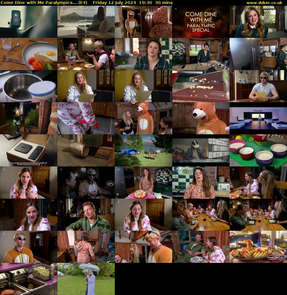 Come Dine with Me Paralympics... (E4) Friday 12 July 2024 19:30 - 20:00
