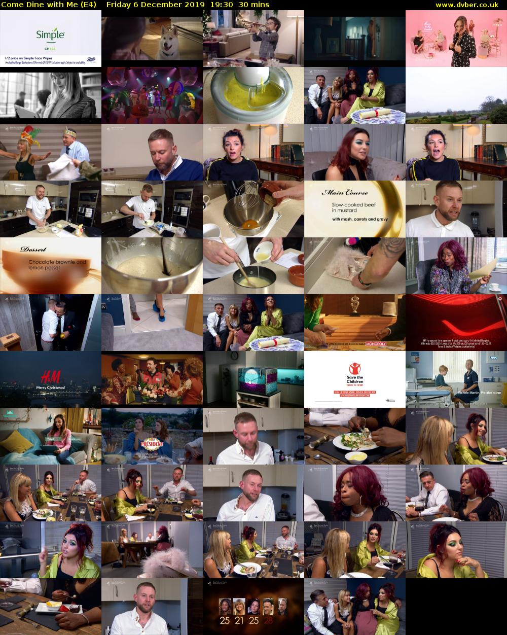 Come Dine with Me (E4) Friday 6 December 2019 19:30 - 20:00