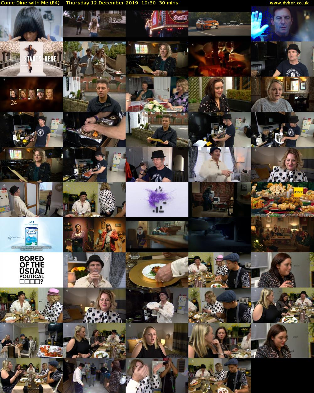 Come Dine with Me (E4) Thursday 12 December 2019 19:30 - 20:00