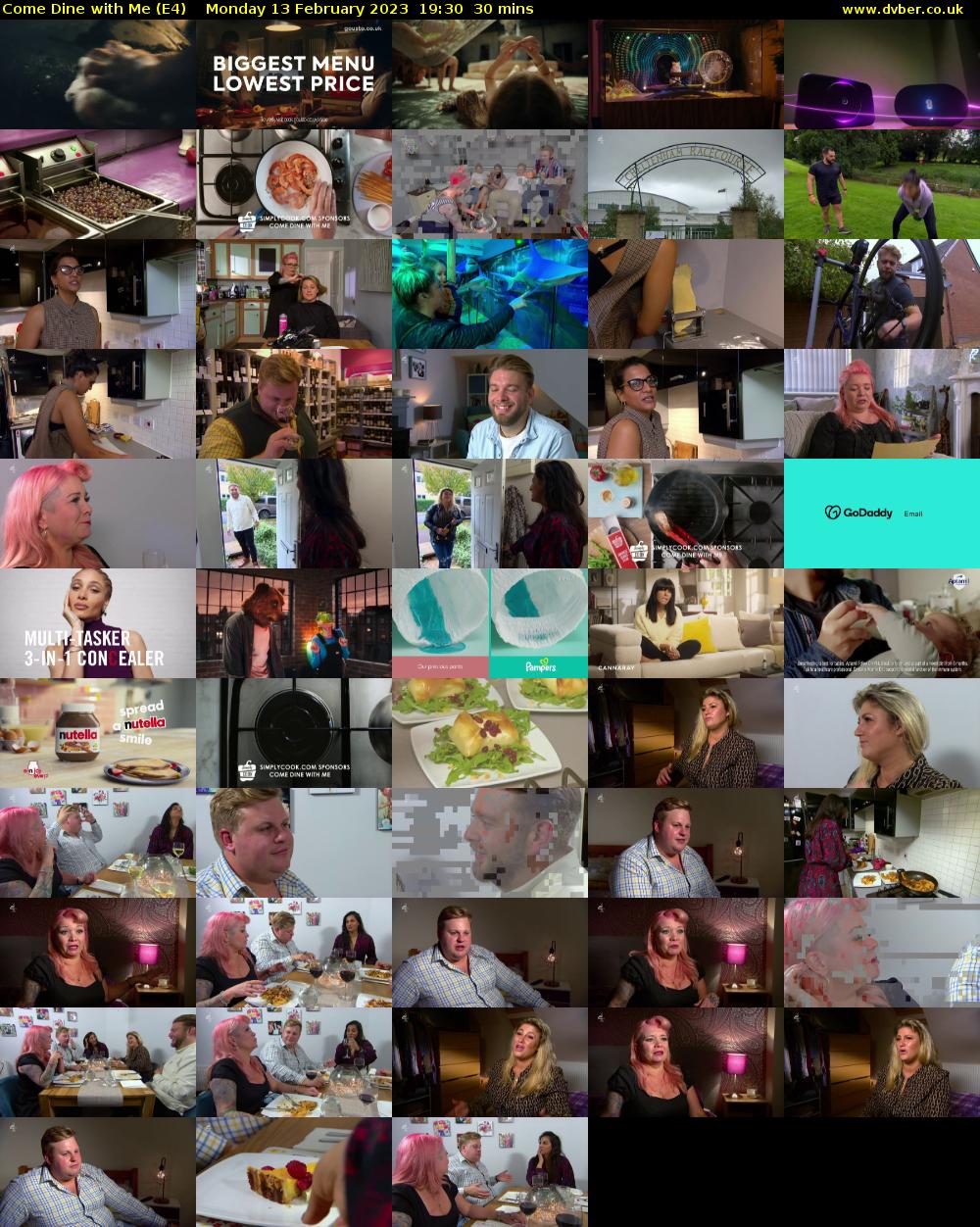Come Dine with Me (E4) Monday 13 February 2023 19:30 - 20:00