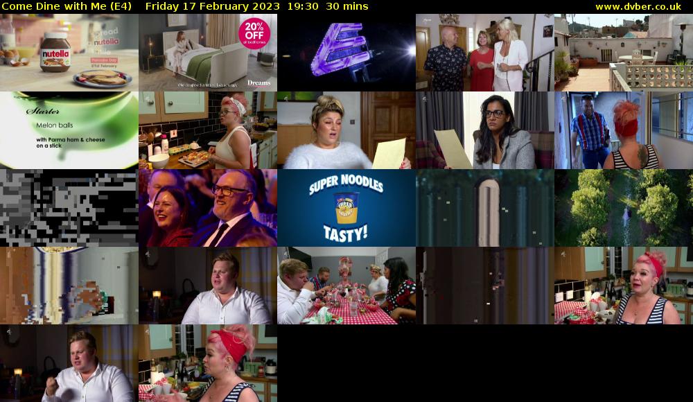 Come Dine with Me (E4) Friday 17 February 2023 19:30 - 20:00