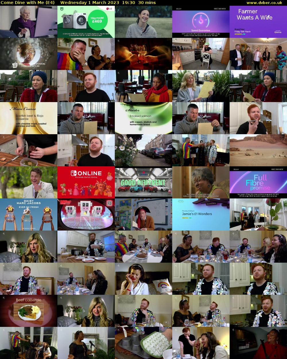 Come Dine with Me (E4) Wednesday 1 March 2023 19:30 - 20:00