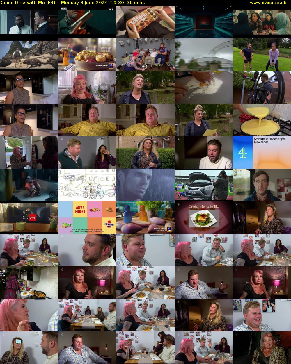 Come Dine with Me (E4) Monday 3 June 2024 19:30 - 20:00
