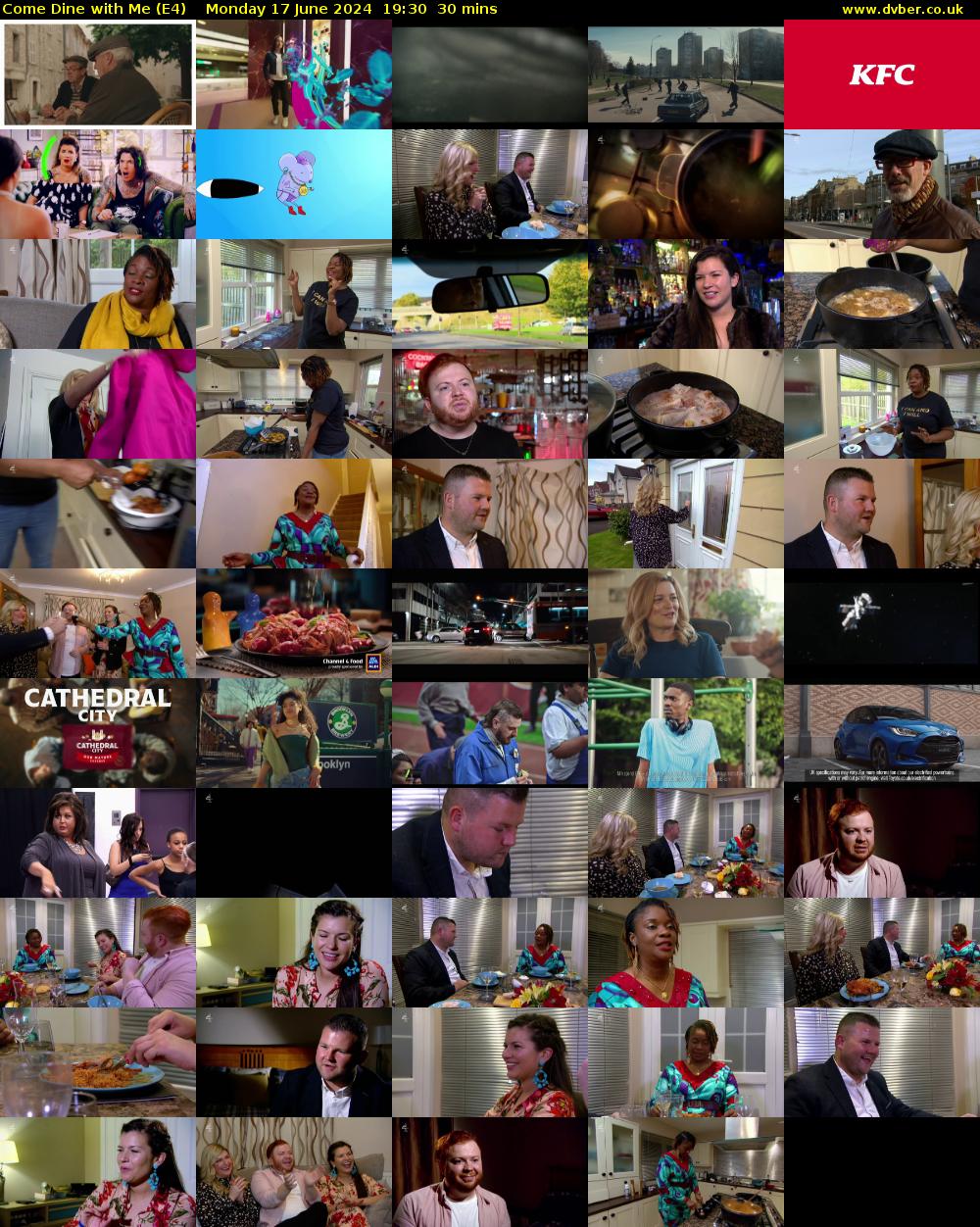 Come Dine with Me (E4) Monday 17 June 2024 19:30 - 20:00