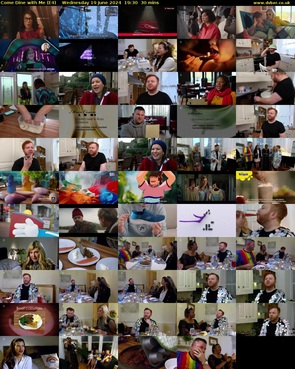 Come Dine with Me (E4) Wednesday 19 June 2024 19:30 - 20:00