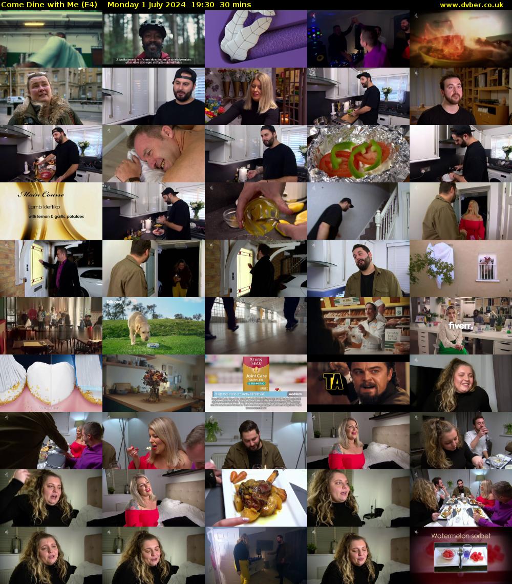 Come Dine with Me (E4) Monday 1 July 2024 19:30 - 20:00
