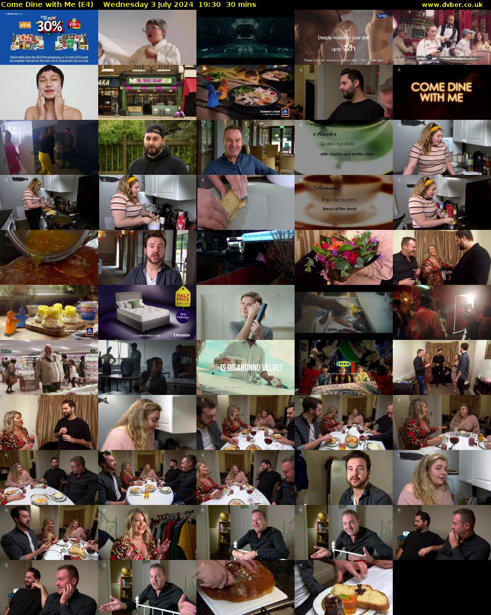 Come Dine with Me (E4) Wednesday 3 July 2024 19:30 - 20:00