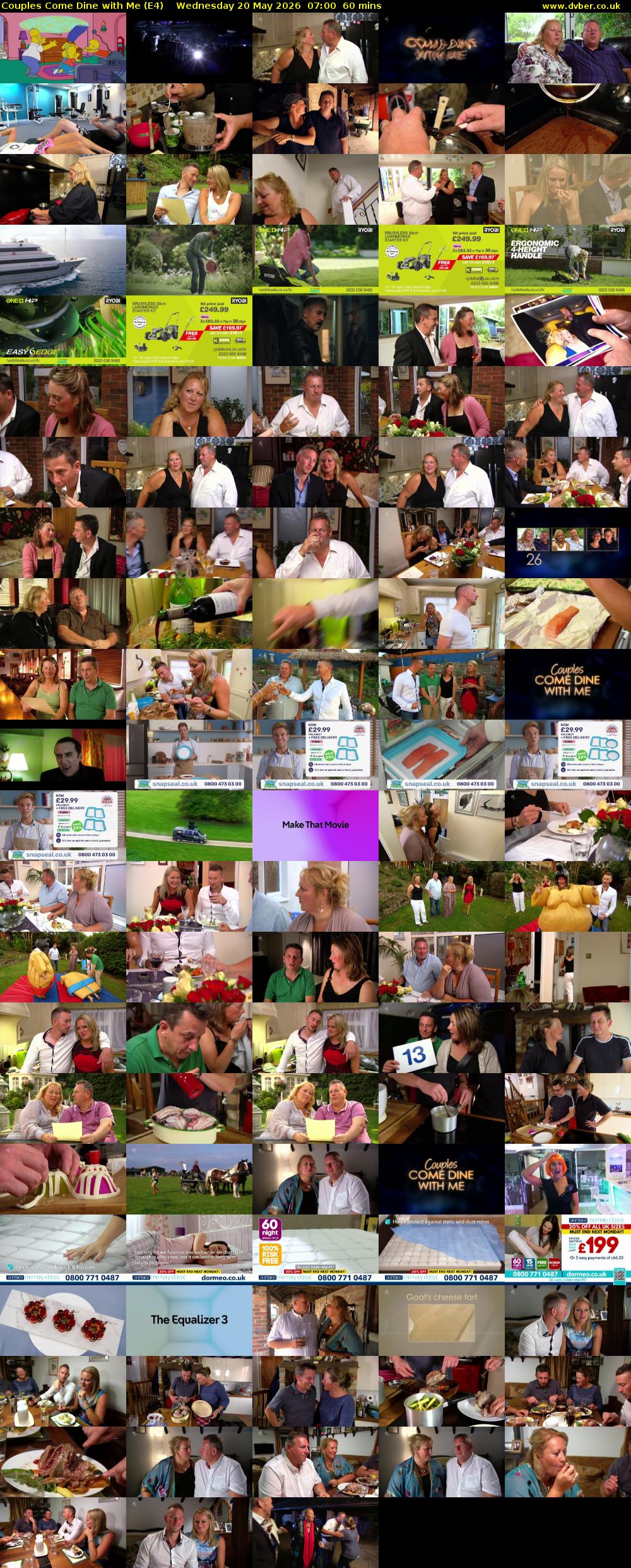 Couples Come Dine with Me (E4) Wednesday 20 May 2026 07:00 - 08:00