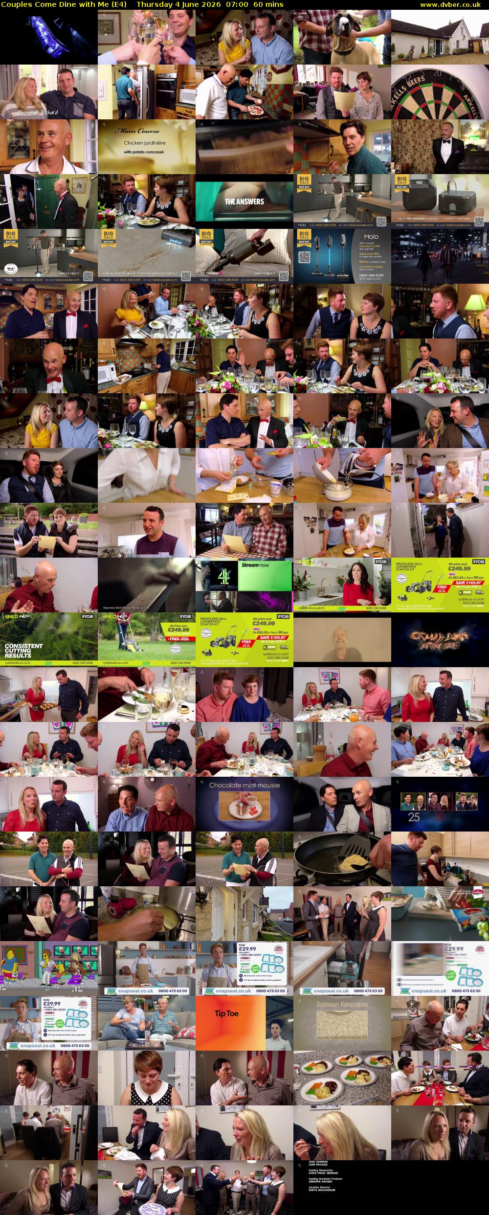 Couples Come Dine with Me (E4) Thursday 4 June 2026 07:00 - 08:00