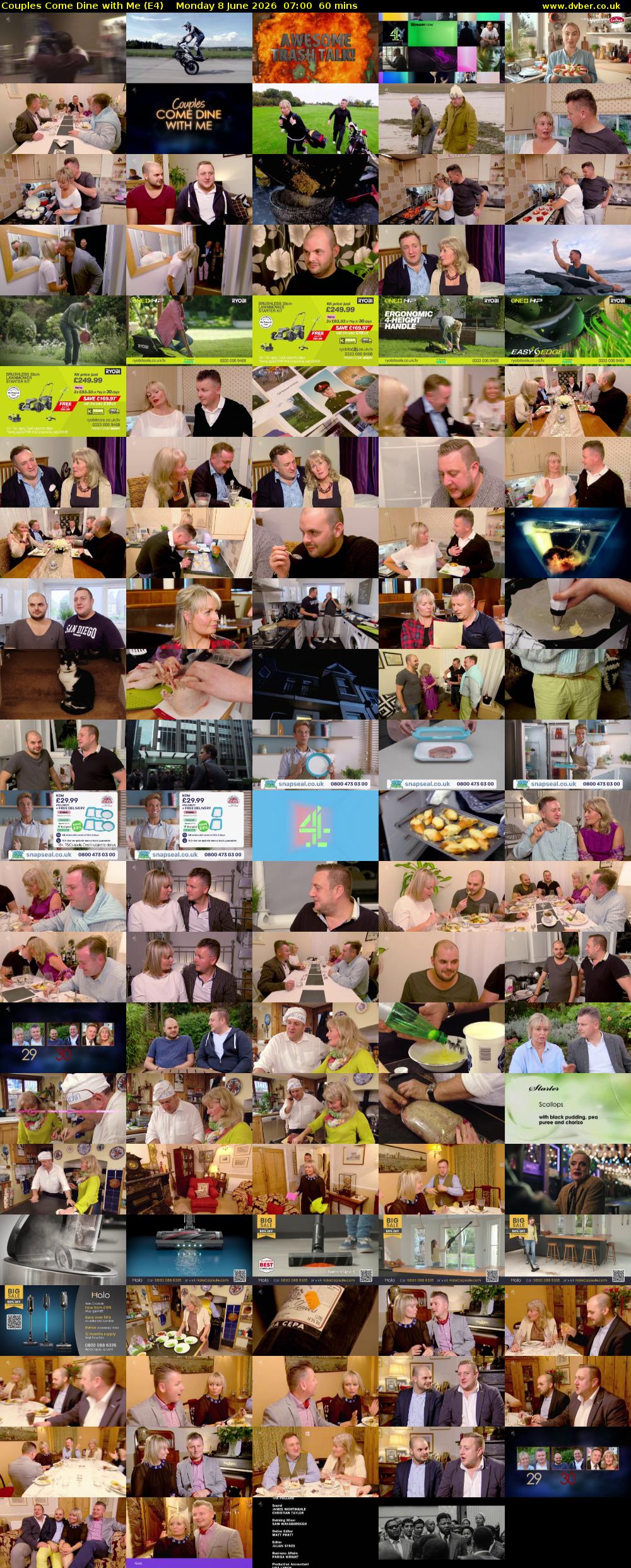 Couples Come Dine with Me (E4) Monday 8 June 2026 07:00 - 08:00