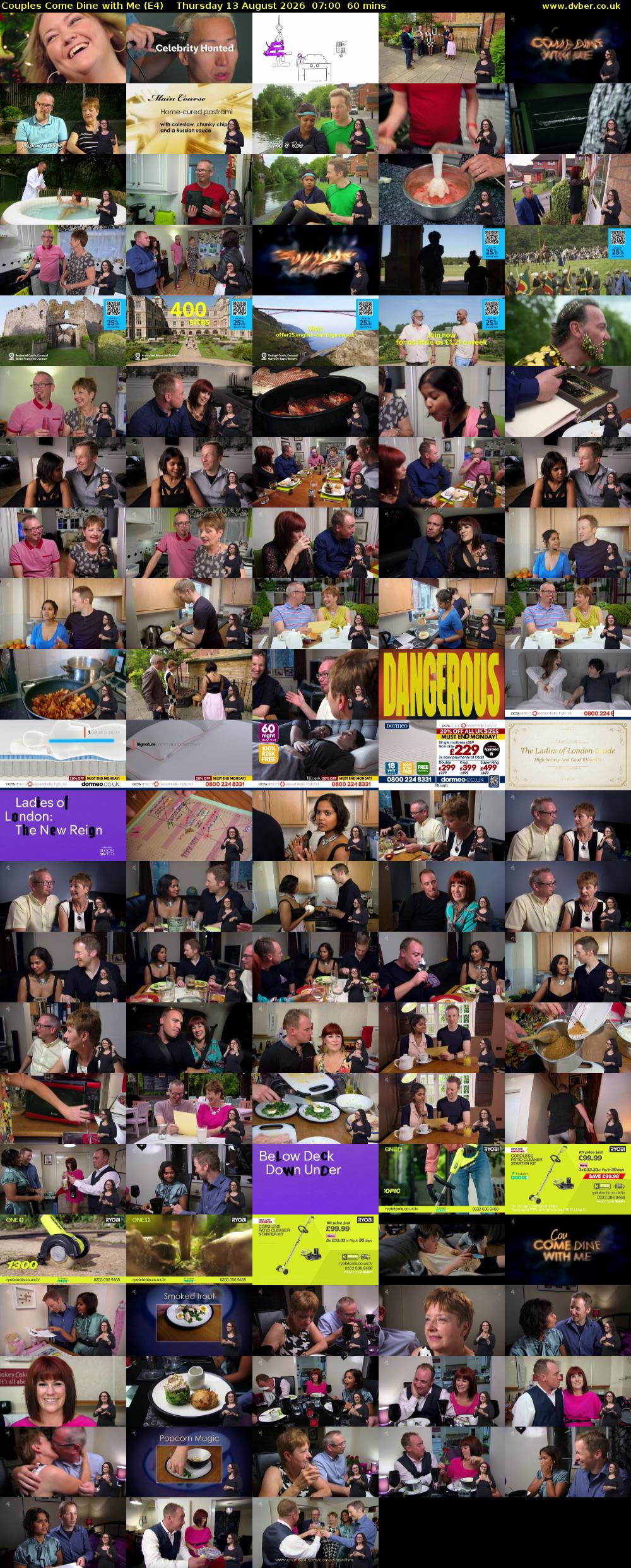 Couples Come Dine with Me (E4) Thursday 13 August 2026 07:00 - 08:00